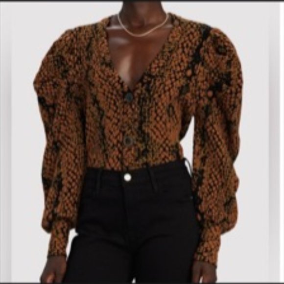 ULLA JOHNSON ELISE CROPPED WOOL-JACQUARD CARDIGAN - Picture 3 of 9